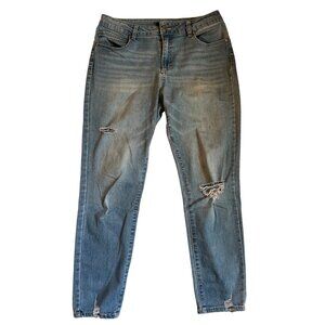 D.J Jeans Women's Skinny Jeans Size 8 with Ripped Details & Pockets